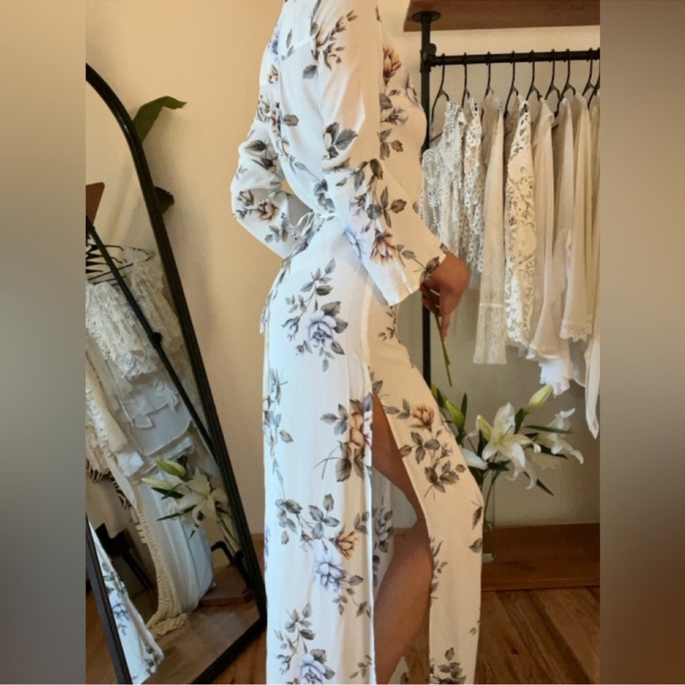 NWT FLYNN SKYE Floral Maxi Button Up Dress - Picture 9 of 9